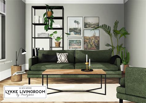 “Lykke” livingroom set (TS4) | Living room sims 4, Sims 4 cc furniture ...