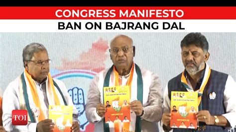 What Congress Manifesto Promises For Karnataka Ban On Bajrang Dal Freebies Toi Original