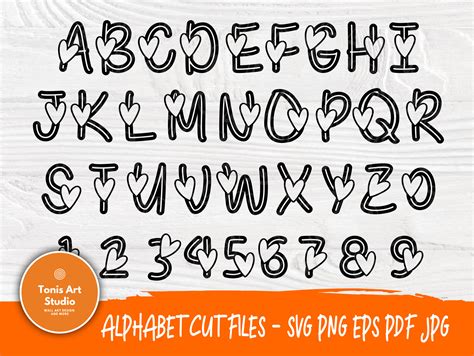 Valentine Font Svg Heart Alphabet Cut File Love Svg Etsy