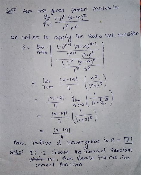 [solved] Section 8 5 Problem 7 1 Point Find The Radius Of Convergence Course Hero