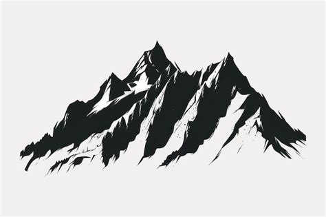 Premium Vector Monochrome Mountain Range Illustration