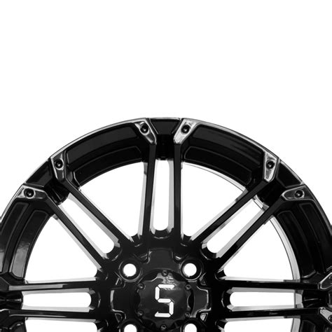 12x7 Golf Cart Rims Gloss Black Aluminum Alloy Rim 4x4 Bolt Pattern 101