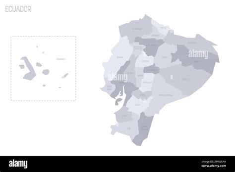 Ecuador Political Map Of Administrative Divisions Provinces Grey