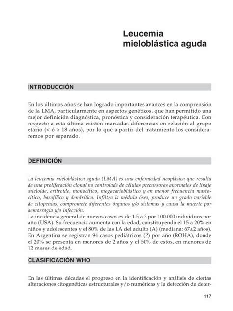 PDF Leucemia mieloblástica aguda PDF file117 Leucemia