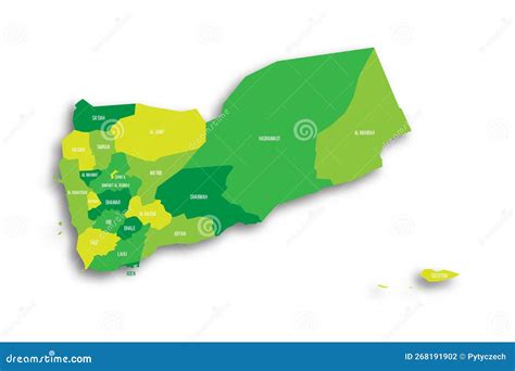 Yemen Political Map Of Administrative Divisions Stock Vector