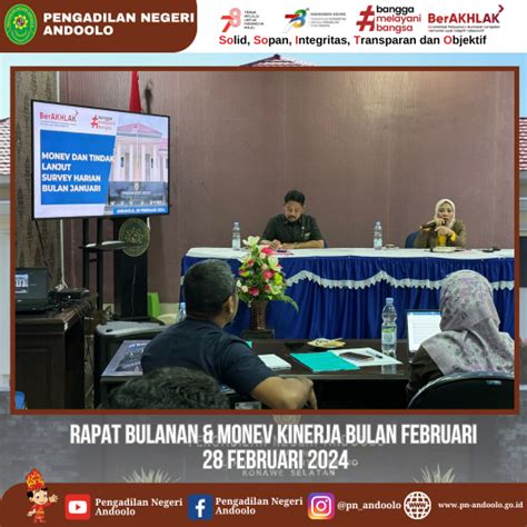 Rapat Bulanan Monev Kinerja Periode Februari 2024 Pengadilan Negeri