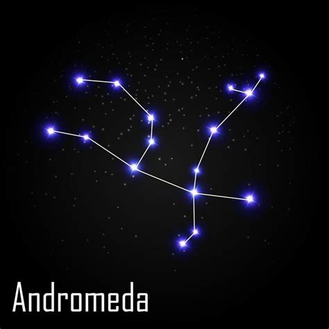 Constelación de Andrómeda con estrellas brillantes en el fondo cósmico