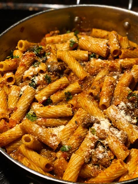 Italian Sausage And Mushroom Rigatoni Two And A Knife Marissa Bolden