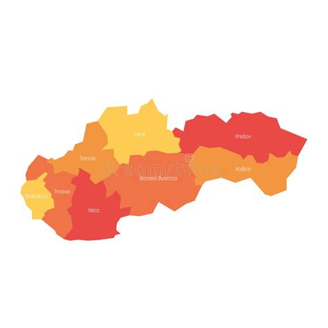 Regiones De Eslovaquia Mapa De Las Divisiones Administrativas