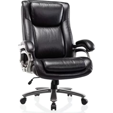 400lb Big & Tall Office Chair – High Back Bonded Leather Executive Managerial Chair, Heavy Duty ...