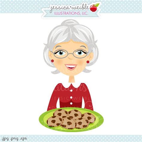 Grandmawithcookies Character Illustration Illustration Vector