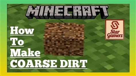 How To Make Coarse Dirt In Minecraft For Basic Learners Youtube