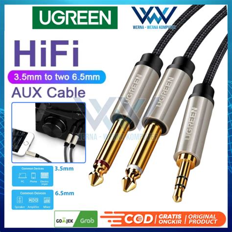 UGREEN Kabel Audio Splitter 3 5mm To Dual 6 35mm Adapter Gold Plated 3