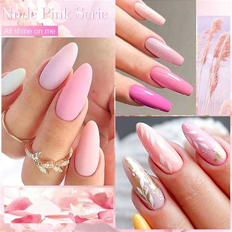 6pcs Spring Pink Color Gel Nail Polish Set Semi Permanent Varnishes