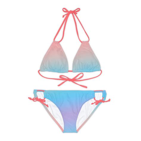 Beach Goddess Ombre Bikini String Top Sexy Beachwear Swimwear Women S Bikini Set For Summer