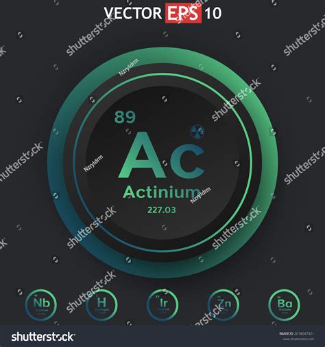 Actinium Chemical Element Periodic Table Color Stock Vector (Royalty ...