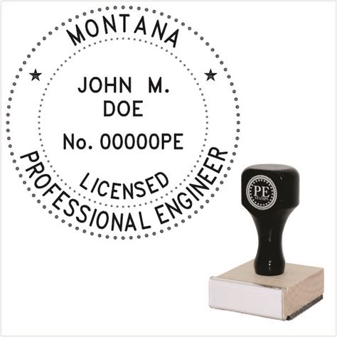 Montana Professional Engineer Stamp Pe Stamp