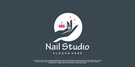 Beauty Nail Logo Design Vector With Creative Unique Style Premium