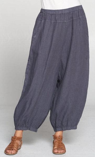 Match Point Linen Gathered Hem Lagenlook Genie Pant Hlp364 5 Colors