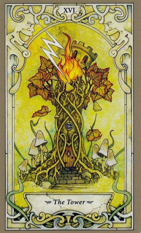 The Tower Card From Mystic Faerie Tarot Deck The Tower Tarot Tarot