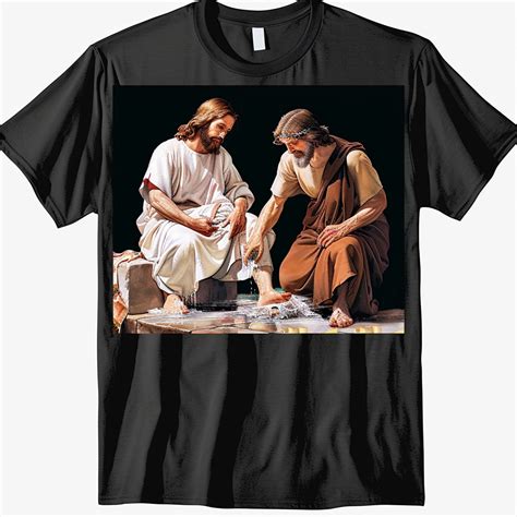 Hyper Realistic Washing Disciples Feet T Shirt Inspiring Design Full