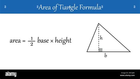 Area of triangle formula in mathematics. Vector illustration isolated ...