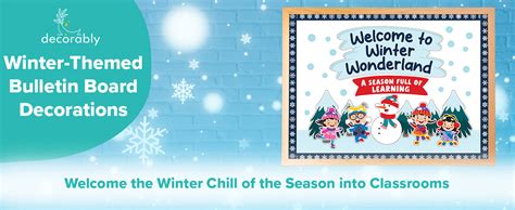 Decorably 65 Pcs Winter Bulletin Board Decorations Set