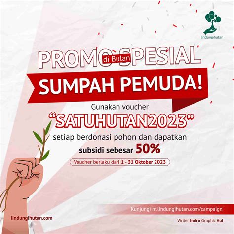 Peringati Hari Sumpah Pemuda Donasi Pohon Di LindungiHutan Diskon 50