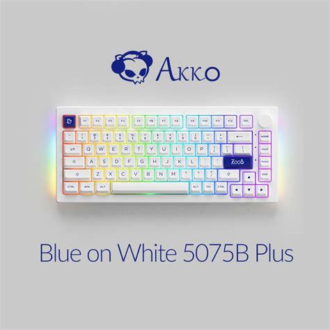 Bàn Phím Cơ Akko 5075b Plus Blue On White Akko Switch V3 Cream Yellow