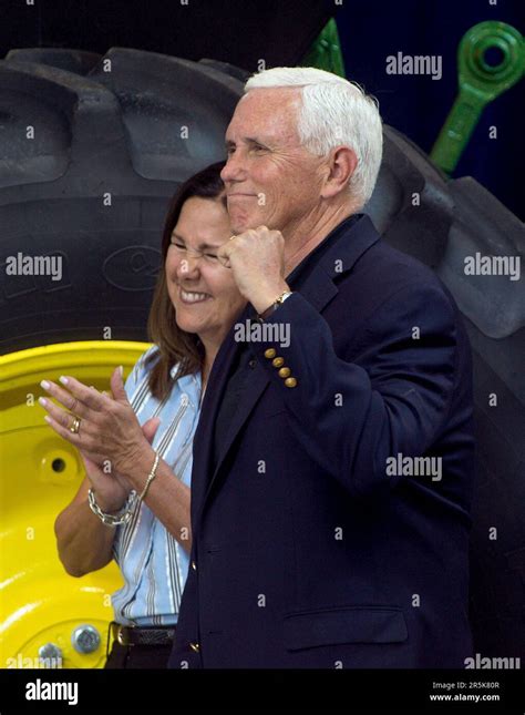 Des Moines, Iowa, USA. 03rd June, 2023. MIKE PENCE and his wife, KAREN ...