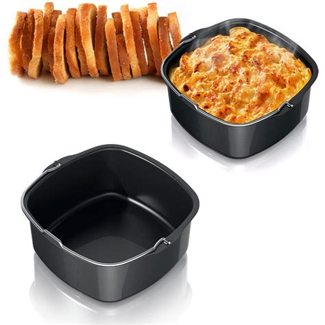 New Air Fryer Non Stick Cake Barrel Baking Pan Oven Frying Basket For