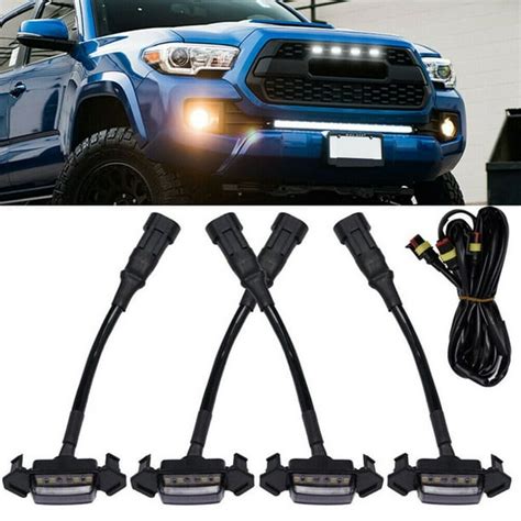 4x Raptor Style White Lens Grille Led Light For Toyota Tacoma Trd Pro 2016 2021