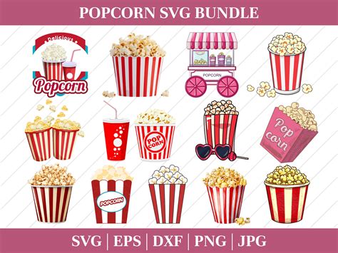 Popcorn Svg Popcorn Png Pop Corn Svg Popcorn Cut File Popcorn Clip