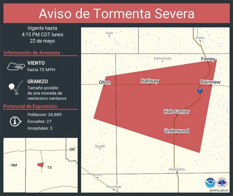 NWS Lubbock On Twitter Aviso De Tormenta Severa Incluye Plainview TX