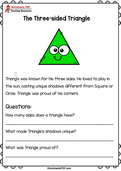 Shapes Reading Comprehension Worksheets Pdf