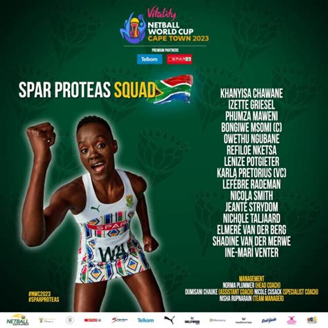 Netball World Cup Proteas Unveil Squad For Showpiece