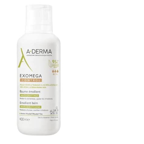 A Derma Baume émollient anti grattage Exomega control 400 ml