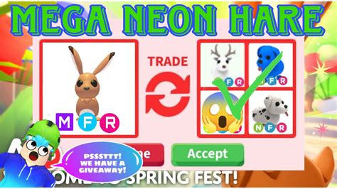 Awesome Trades For The Newest Mega Neon Hare And Giveaways In Adopt Me