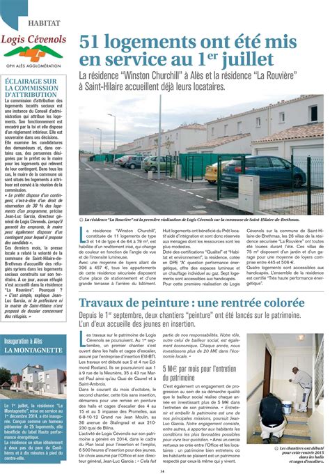 Le Journal Mensuel dAlès Agglomération Page Habitat Octobre 2015