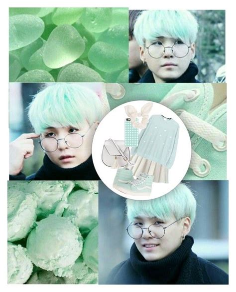 Min Yoongi Suga Mint Green Aesthetic By Bts Inspired Liked On