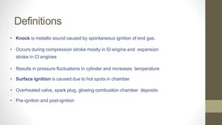 Knocking Cetane And Octane Numer Ppt