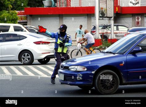 Antipolo City Philippines June 1 2020 Traffic Officers Direct And Manage The Flow Of