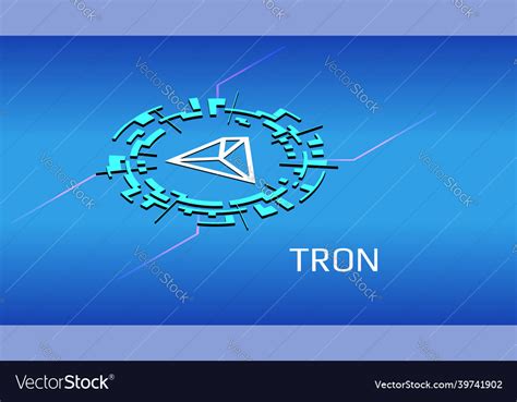 Tron Trx Isometric Token Symbol In Digital Circle Vector Image