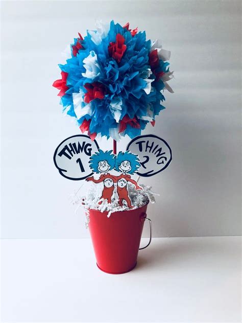 Seuss Birthday Party Centerpiece Decoration Dr Seuss Etsy Dr Seuss