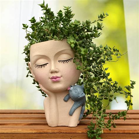 JYTTI Face Planters Pots Head Planter Face Planter Face Plant Pot