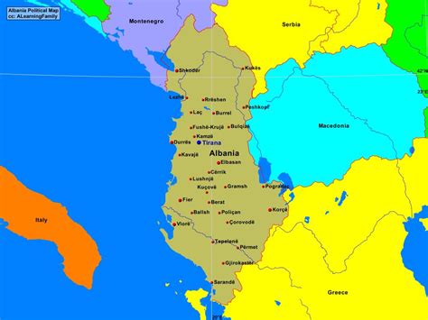 Albania Political Map - A Learning Family