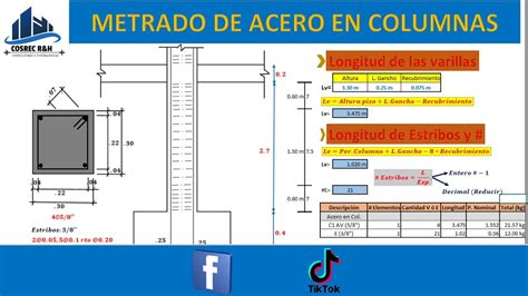 Como Calcular Acero En Columnas Metrado De Acero En Columnas YouTube