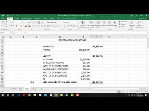 Ejemplo De Estado De Resultados Y Balance General En Excel Amparo Garcia