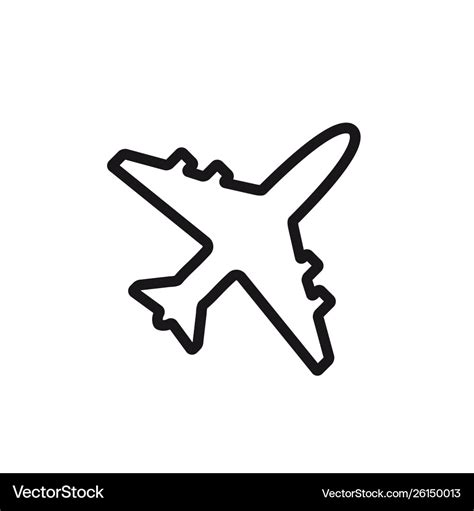 Airplane line icon plane symbol and sign Vector Image