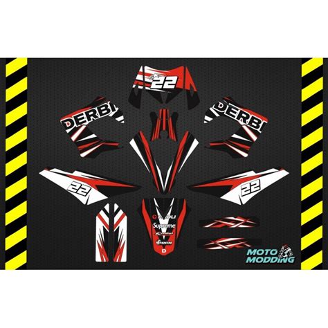 Kit Adhesivos Derbi Senda Xtreme De A Rayas Rojas Y Negras